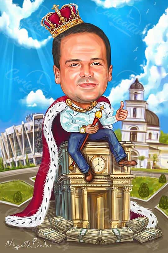König Karikaturzeichnung