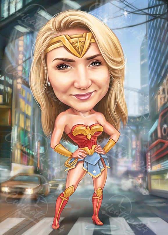 Wonder Woman Superhelden Karikatur