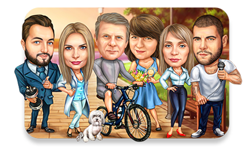 Farbige Karikatur