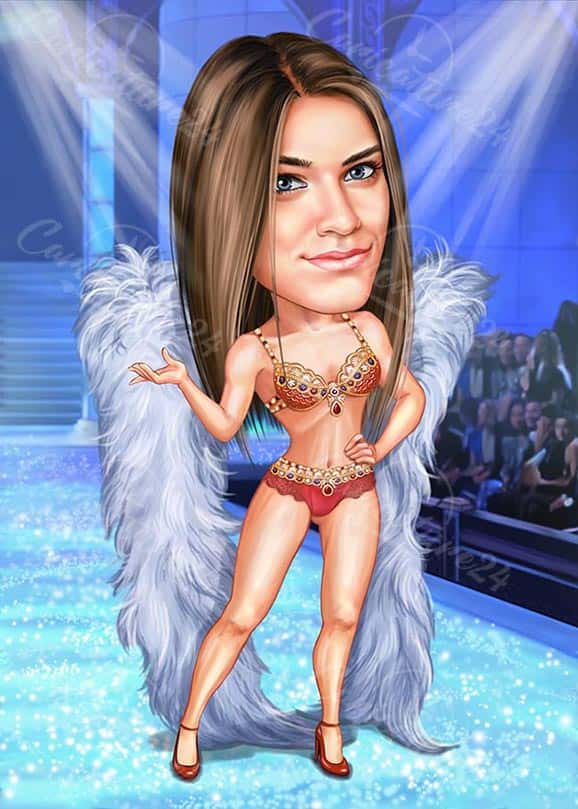 Sexy Modell Karikatur vom Foto