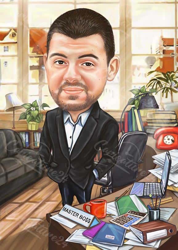 Karikatur als Geschenk für Chef