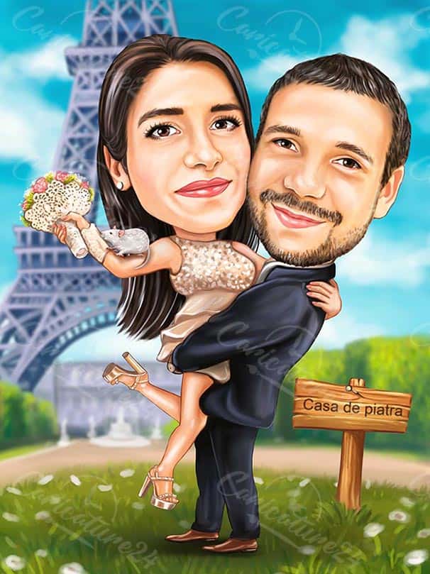 Hochzeit Karikatur als Geschenk