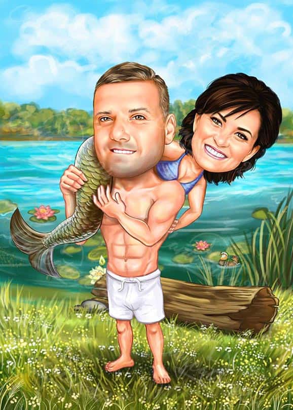 Meerjungfrau Karikatur