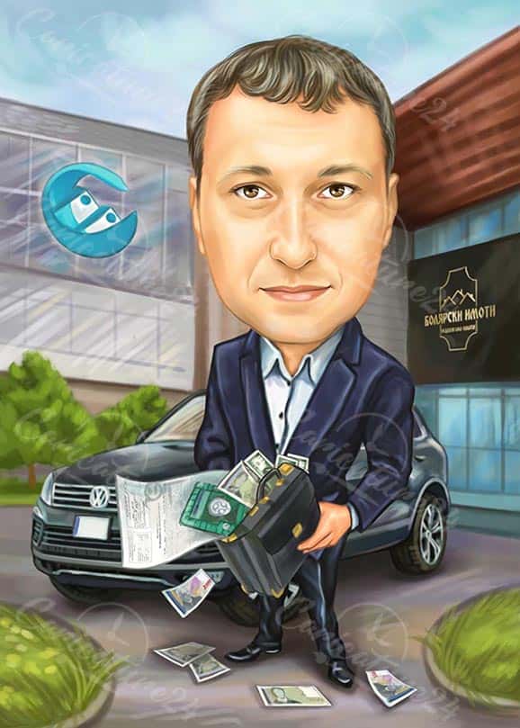 Kollege Geschäftsmann Karikatur