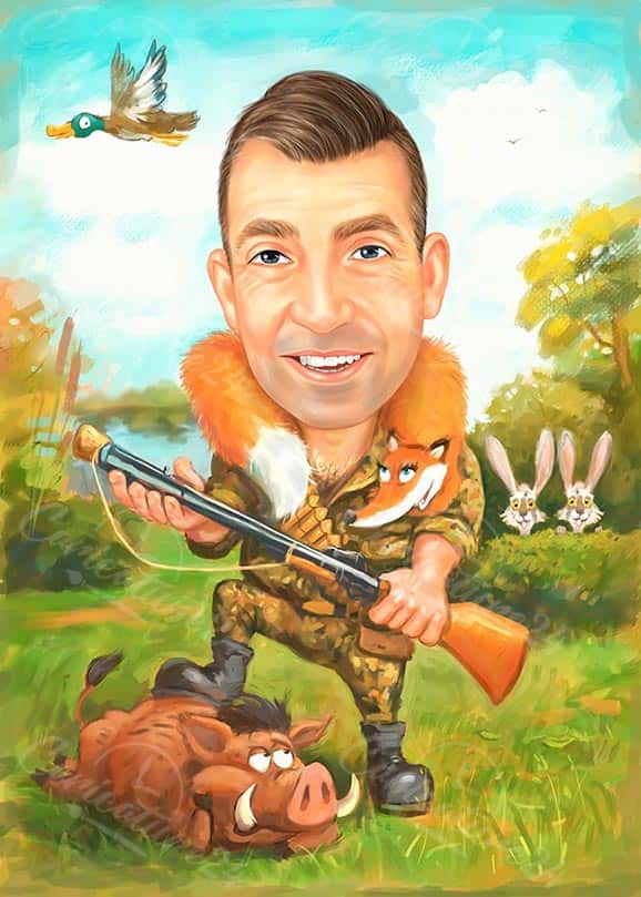 Jäger Karikatur zeichnen lassen