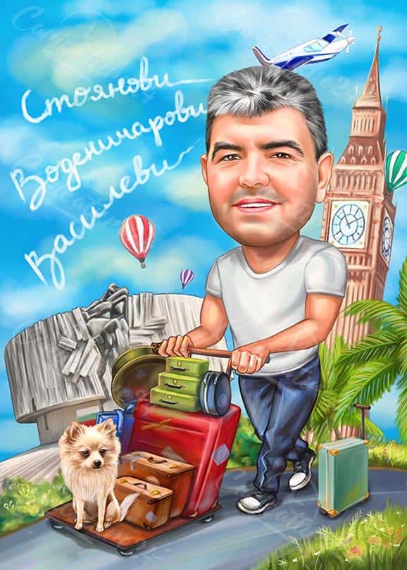 Big Ben Karikatur für Mann
