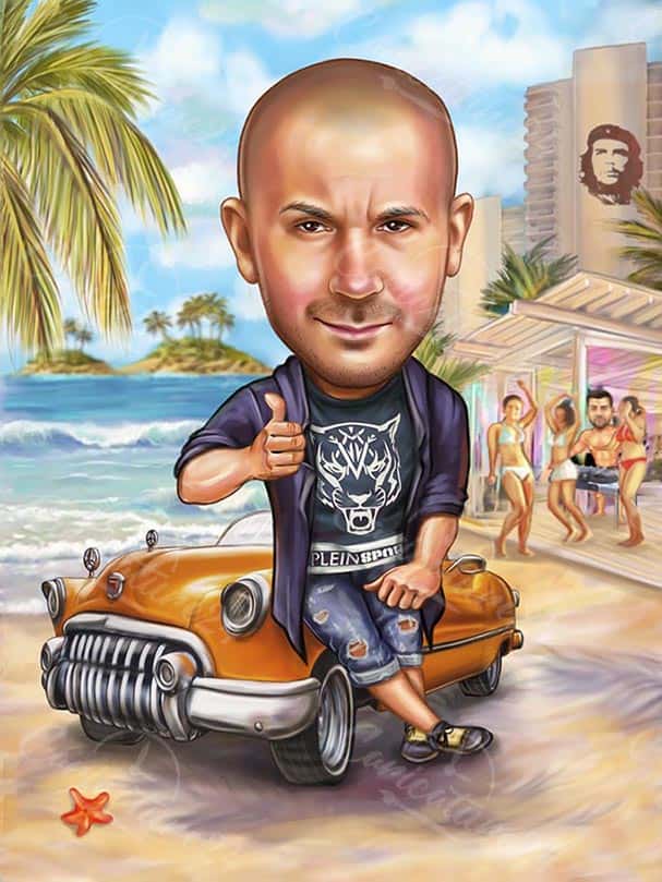 Party Karikatur Zeichnung