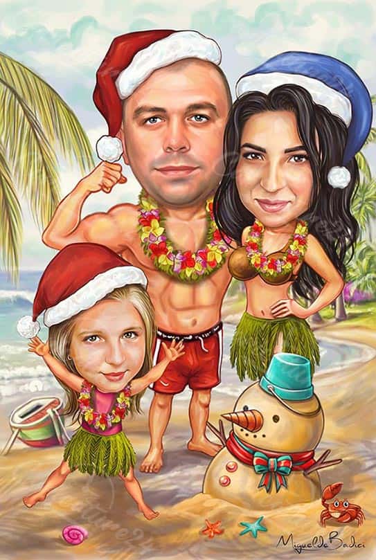 Karikatur zu Weihnachten im Sommer