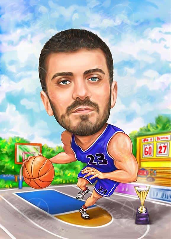 Basketballspieler Karikatur