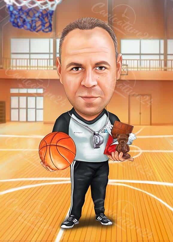 Basketballtrainer Karikatur