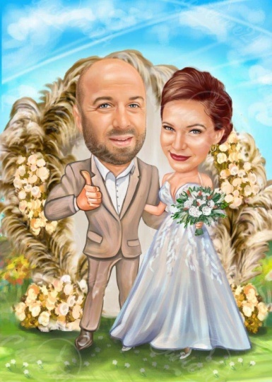 Karikaturen zur Hochzeit
