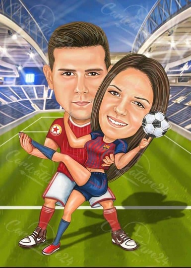 Fußball Karikatur nach Wunsch